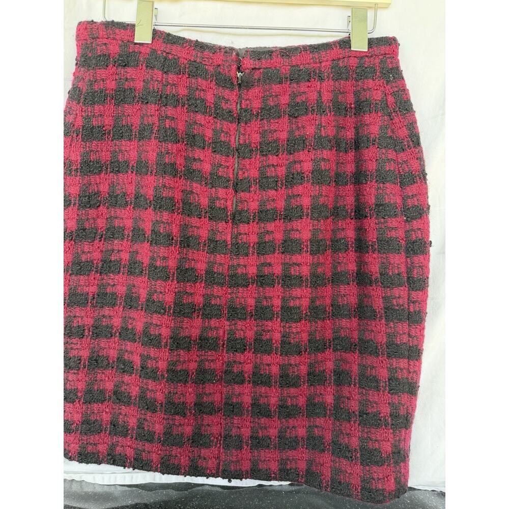 CHANEL Boutique Vintage Tweed Skirt Fuschia Black Check US 8 - Picture 6 of 6